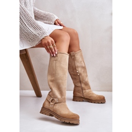 Botas por encima de la rodilla mujer ante Lewski 3615 Beige 6