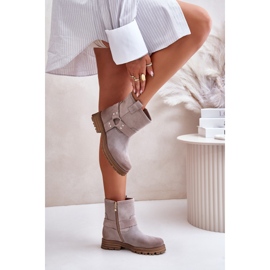 Botas Planas Mujer Ante Lewski 3610 Cappucino beige 9