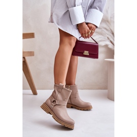 Botas Planas Mujer Piel Lewski 3610 Beige 2