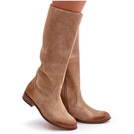 Lewski Botas Mujer Ante Con Cremallera Izquierda 3616 Beige 10