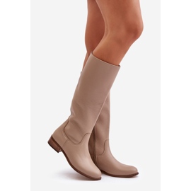 Lewski Botas Media Caña Mujer Piel Cremallera Izquierda 3616 Beige 1