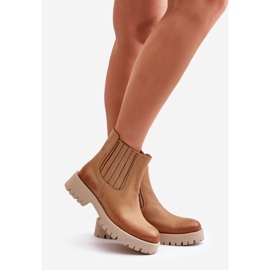 Botas Slip-on de Mujer con Tacón Plano Piel Lewski 3611 Marrón 1