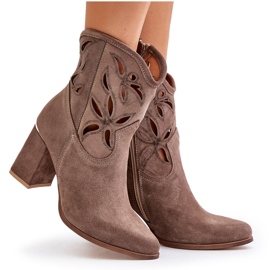 Botines de ante calados Lewski 3629 Beige oscuro 11