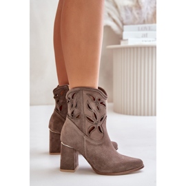 Botines de ante calados Lewski 3629 Beige oscuro 8