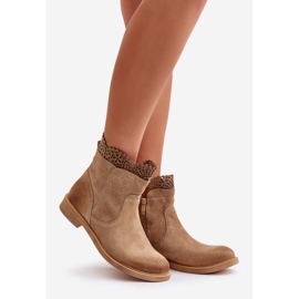 Lewski Shoes Botas Planas Bajas Mujer Ante Lewski 3624 Beige 1