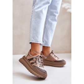 Zapatillas Mujer de Piel con Plataforma Maciejka 06562-10 Beige Oscuro 2