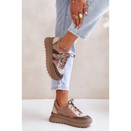 Zapatillas Mujer de Piel con Plataforma Maciejka 06562-10 Beige Oscuro 6