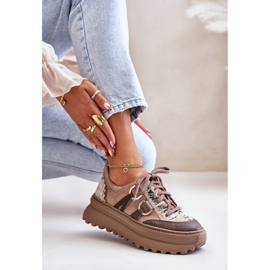 Zapatillas Mujer de Piel con Plataforma Maciejka 06562-10 Beige Oscuro 7