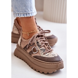 Zapatillas Mujer de Piel con Plataforma Maciejka 06562-10 Beige Oscuro 8