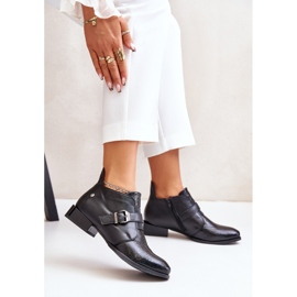 Botas Bajas De Piel Con Cremallera Maciejka 06692-01 Negro 9