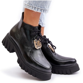 Zazoo 2952 Botines De Piel Con Adorno Dorado, Negro 11