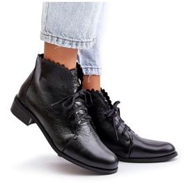 Zazoo 2964 Botas Planas de Piel, Negro 10