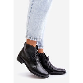 Zazoo 2964 Botas Planas de Piel, Negro 1