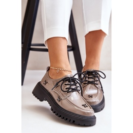 Zapatos Mujer Charol Con Adornos, Piel Natural Artiker 55C1010 Beige Oscuro 8