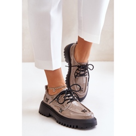 Zapatos Mujer Charol Con Adornos, Piel Natural Artiker 55C1010 Beige Oscuro 3