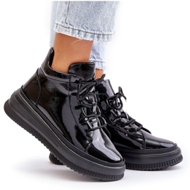 Deportivas Plataforma Charol Ligero Piel Natural Artiker 55C1049 Negro 11