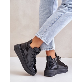 Deportivas Plataforma Charol Ligero Piel Natural Artiker 55C1049 Negro 7