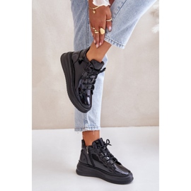 Deportivas Plataforma Charol Ligero Piel Natural Artiker 55C1049 Negro 8