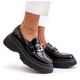 Zazoo 20176 Zapatos Mocasines Mujer Charol, Piel Natural, Negro 9