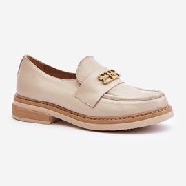 Zazoo 20174 Zapatos Planos Mujer Piel Elegante, Beige 4