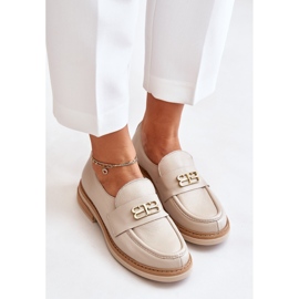 Zazoo 20174 Zapatos Planos Mujer Piel Elegante, Beige 5