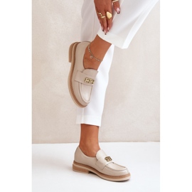 Zazoo 20174 Zapatos Planos Mujer Piel Elegante, Beige 6