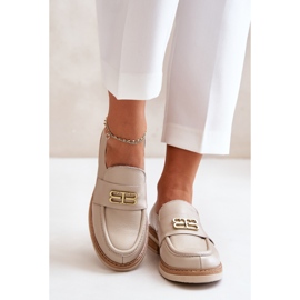 Zazoo 20174 Zapatos Planos Mujer Piel Elegante, Beige 7
