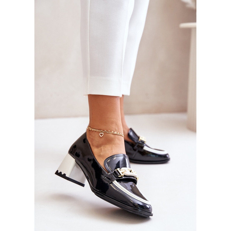 Zapatos De Mujer Lacados Con Tacón Alto Con Decoración Artiker 55C1002 Negro 2