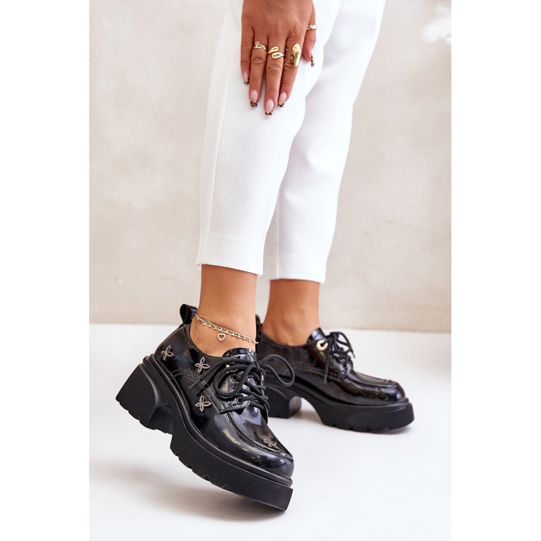 Zapatos Mujer Charol Con Adornos Piel Natural Artiker 55C0419 Negro 2