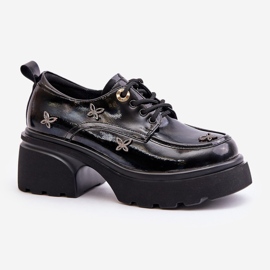 Zapatos Mujer Charol Con Adornos Piel Natural Artiker 55C0419 Negro 4