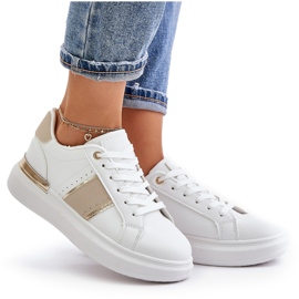 Zapatillas Deportivas De Mujer De Moda Con Plataforma Fabricadas En Piel Ecológica, Beige Nevisase blanco 7
