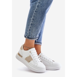 Zapatillas Deportivas De Mujer De Moda Con Plataforma Fabricadas En Piel Ecológica, Beige Nevisase blanco 5