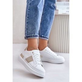 Zapatillas Deportivas De Mujer De Moda Con Plataforma Fabricadas En Piel Ecológica, Beige Nevisase blanco 6