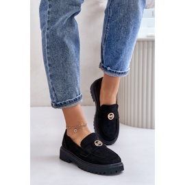 Mocasines Brogues De Mujer Con Detalle Dorado, Negro Arilva 2