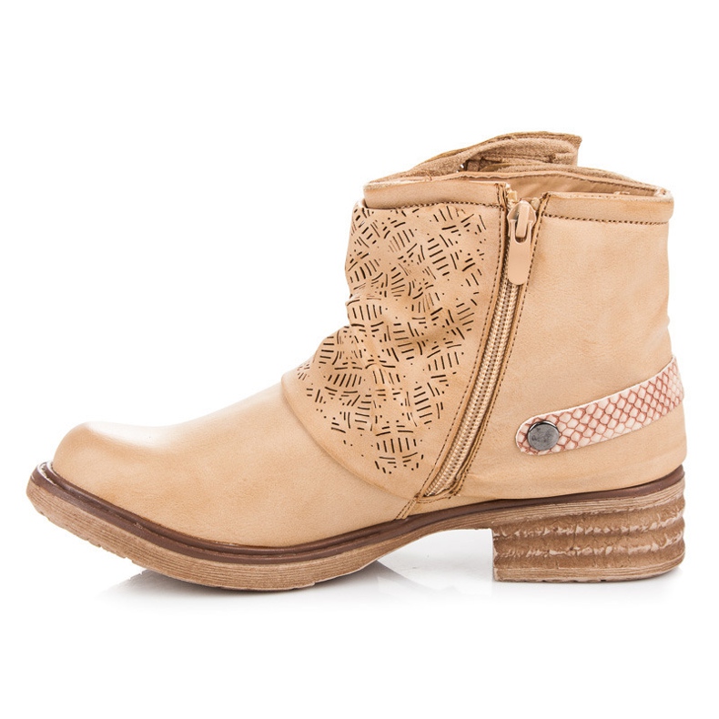 Sixth Sense Botas moteras beige 1 Sixth Sense Botas moteras beige 1