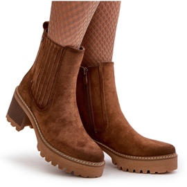 Botas de Mujer de Tacón Alto confeccionadas en Ante Ecológico, Nevitas Marrón Cálido 12