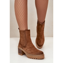 Botas de Mujer de Tacón Alto confeccionadas en Ante Ecológico, Nevitas Marrón Cálido 4
