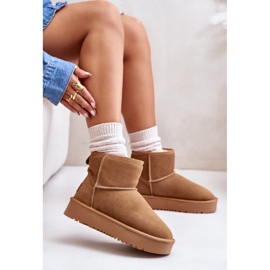 Botas de nieve con plataforma al tobillo de ante y cuero Rianaella color camel beige 14