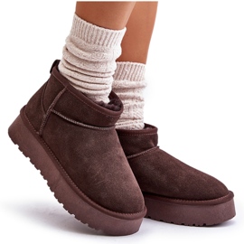 Botas de nieve Nucca marrones bajas de gamuza de moda marrón 16
