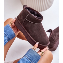 Botas de nieve Nucca marrones bajas de gamuza de moda marrón 15