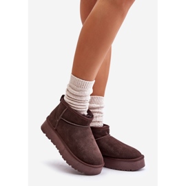 Botas de nieve Nucca marrones bajas de gamuza de moda marrón 2