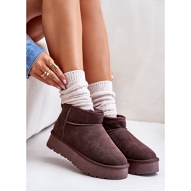 Botas de nieve Nucca marrones bajas de gamuza de moda marrón 14