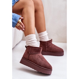 Botas de nieve con plataforma para mujer aisladas con pelo, marrón oscuro, Xamella 8