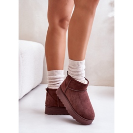 Botas de nieve con plataforma para mujer aisladas con pelo, marrón oscuro, Xamella 4