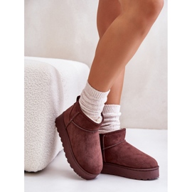 Botas de nieve con plataforma para mujer aisladas con pelo, marrón oscuro, Xamella 7
