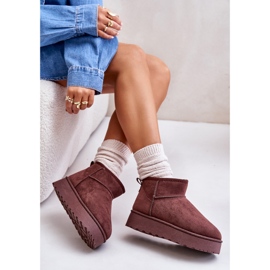 Botas de nieve con plataforma para mujer aisladas con pelo, marrón oscuro, Xamella 10