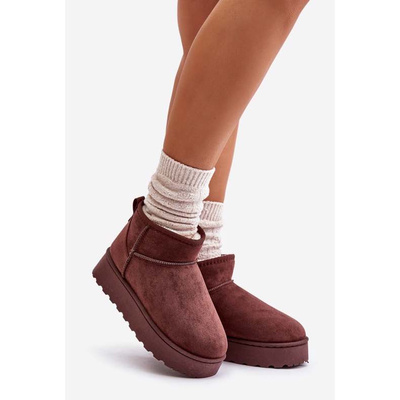 Botas de nieve con plataforma para mujer aisladas con pelo, marrón oscuro, Xamella 1 Botas de nieve con plataforma para mujer aisladas con pelo, marrón oscuro, Xamella 1