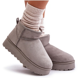 Botas de nieve con plataforma para mujer aisladas con pelo, gris Xamella 12