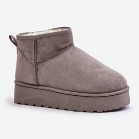 Botas de nieve con plataforma para mujer aisladas con pelo, gris Xamella 6