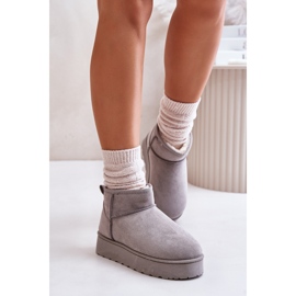 Botas de nieve con plataforma para mujer aisladas con pelo, gris Xamella 5